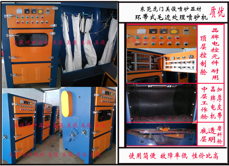 毛边处理喷砂机,毛边机，环带式毛边喷砂机，毛刺处理喷砂机